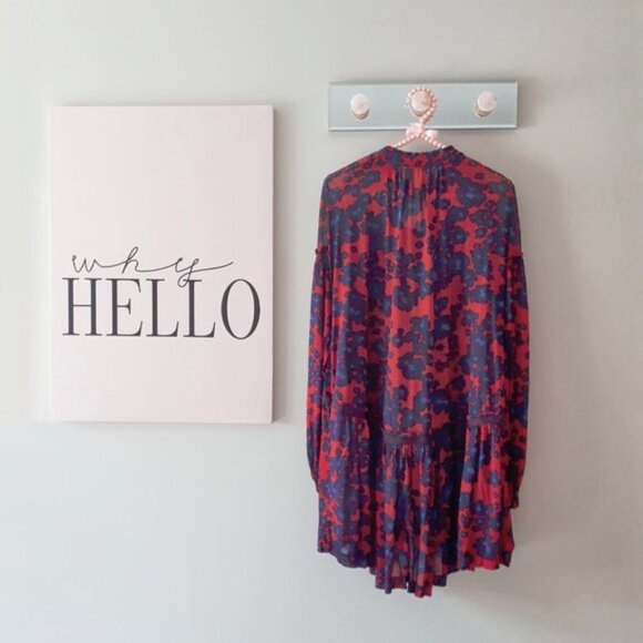 NWT Free People merlot floral print tunic blouse, S - Picture 7 of 7